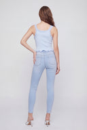 High Waist Distressed Skinny Ankle Jeans