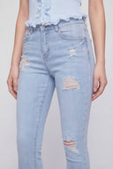 High Waist Distressed Skinny Ankle Jeans