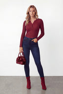 Sena High Waist Whiskered Skinny Jeans