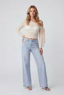 Glam Wide-Leg Mid Rise Jeans