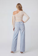 Glam Wide-Leg Mid Rise Jeans