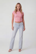 Belted Front Slim-Leg Jeans