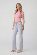 Belted Front Slim-Leg Jeans