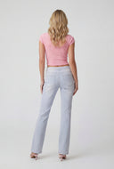 Belted Front Slim-Leg Jeans
