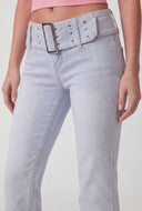Belted Front Slim-Leg Jeans