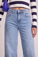 Raw Hem Wide Leg Jeans