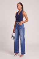 Raw Hem Wide Leg Jeans