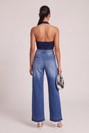 Raw Hem Wide Leg Jeans