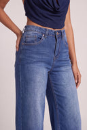 Raw Hem Wide Leg Jeans
