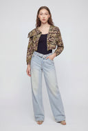 Open Fold Over Waist Wide-Leg Jeans