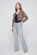 Open Fold Over Waist Wide-Leg Jeans