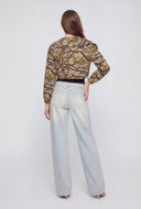 Open Fold Over Waist Wide-Leg Jeans