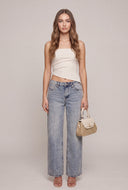 Acid Wash Wide Leg Jeans