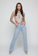 Frayed Heart Slim Bootcut Jeans