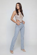 Frayed Heart Slim Bootcut Jeans