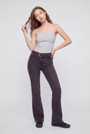 Belted Mid Rise Bootcut Denim Jeans