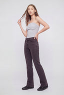Belted Mid Rise Bootcut Denim Jeans