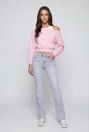 Belted Mid Rise Bootcut Denim Jeans