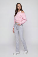 Belted Mid Rise Bootcut Denim Jeans