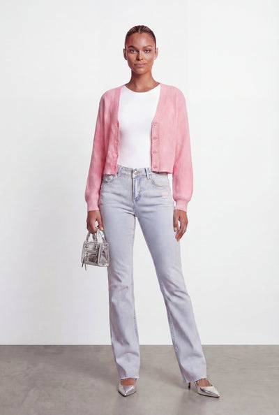 Raw Hem High Waist Bootcut Jeans