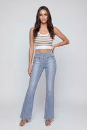 Zip Pintuck Bootcut Jeans