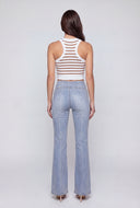 Zip Pintuck Bootcut Jeans