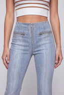 Zip Pintuck Bootcut Jeans