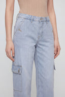 Mid Rise Wide-Leg Cargo Jeans