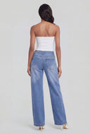 Oversized Buckle Straight-Leg Jeans