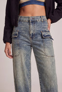Denim Cargo Joggers
