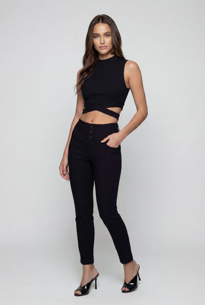 Aviana High-Waist Ankle Dress Pants
