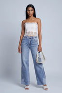 Patchwork Wide-Leg Jeans