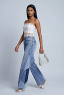 Patchwork Wide-Leg Jeans