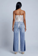 Patchwork Wide-Leg Jeans