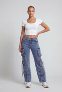 Strappy Cargo Jeans