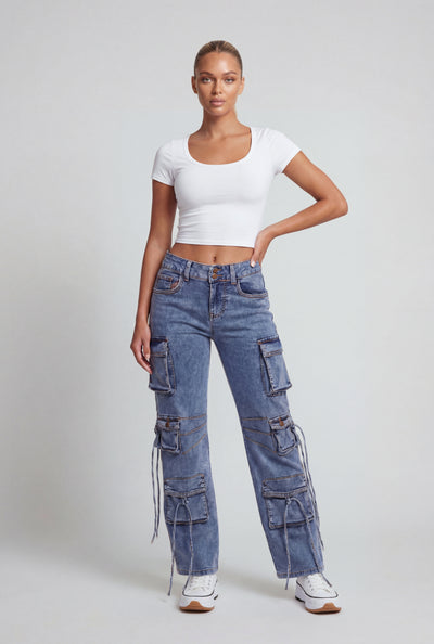 Strappy Cargo Jeans