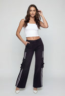 Lennon Varsity Stripe Flared Cargo Jeans
