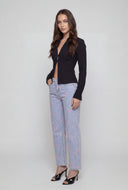 Salma Bow Straight-Leg Jeans