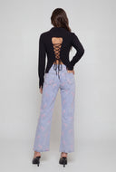 Salma Bow Straight-Leg Jeans
