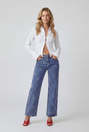 Salma Bow Straight-Leg Jeans