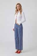 Salma Bow Straight-Leg Jeans