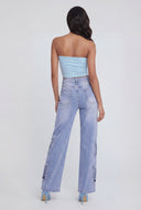 Teagan Frayed Butterfly Patch Jeans
