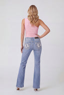 LA Pocket Flare-Leg Low Rise Jeans