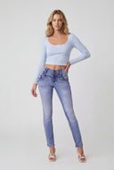 Decorative Stitch Skinny-Leg Jeans