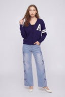 Kehlani Bow Print Wide-Leg Jeans