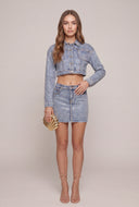 Glam Denim Crop Jacket