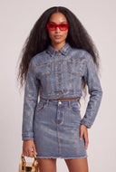 Glam Denim Crop Jacket