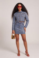 Glam Denim Crop Jacket