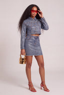 Glam Denim Crop Jacket