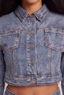 Glam Denim Crop Jacket
